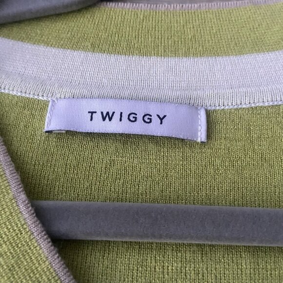 Women’s Bell Sleeve Sweater Green And White Size M - Picture 6 of 7